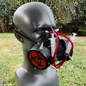 Steampunk Cosplay Costume Halloween Party Mask Black Red For Men and Women